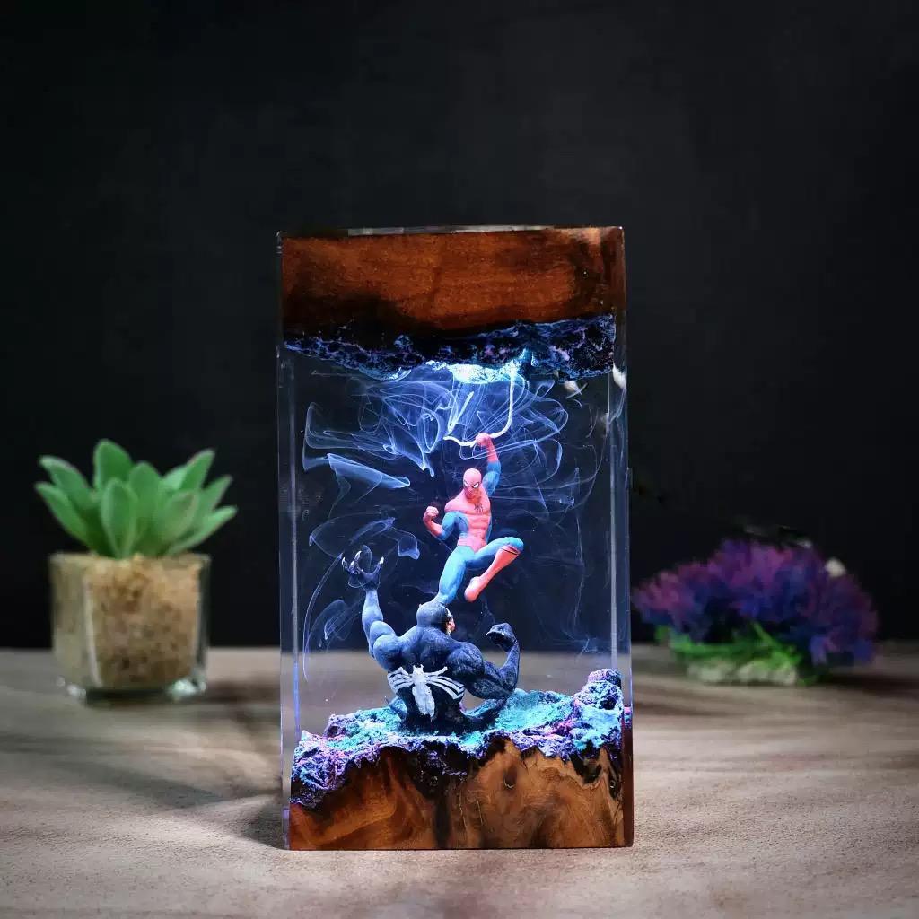 Spider Man Resin Lamp